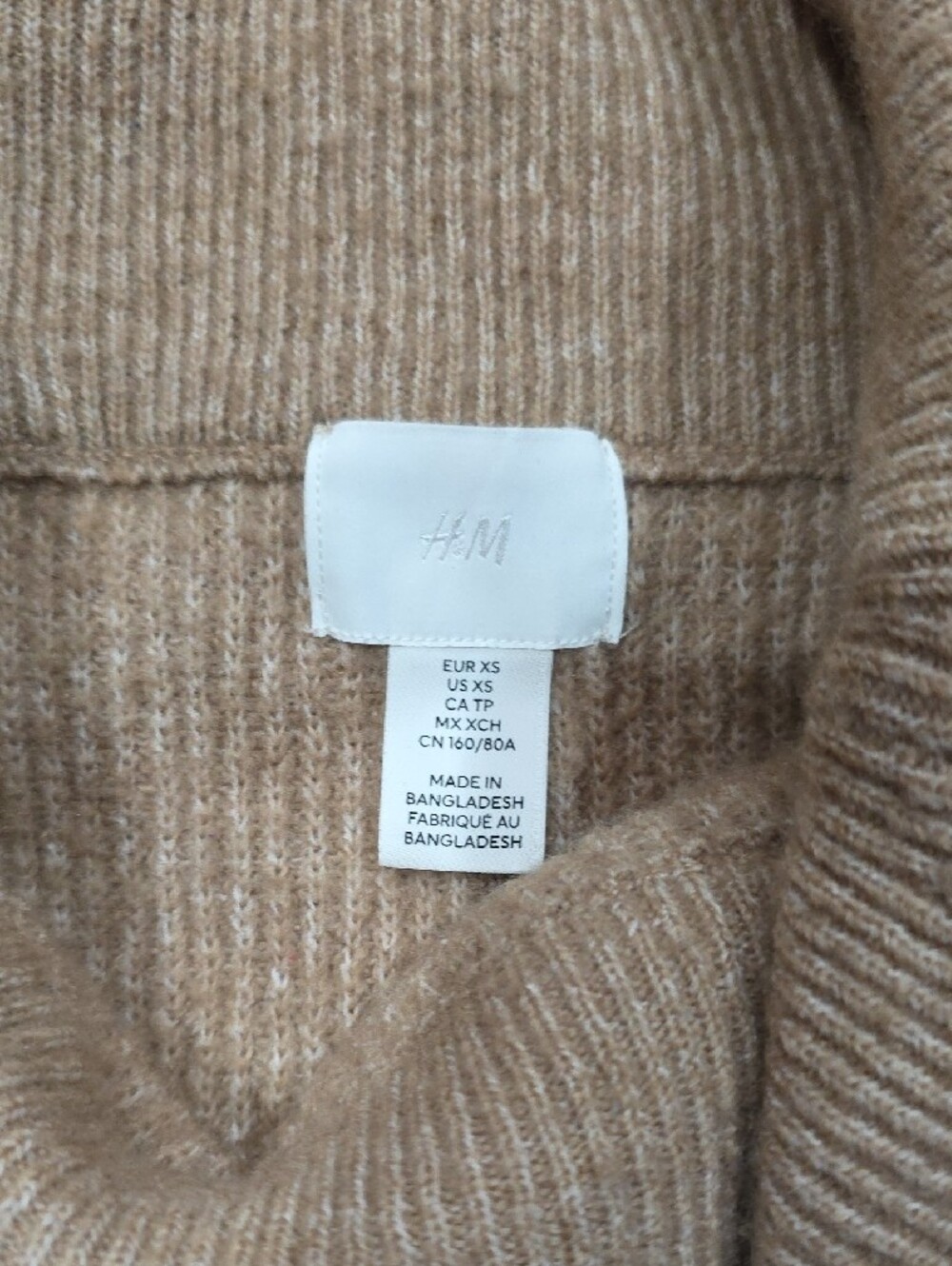 H&M Ribbed Knit Funnel-neck Sweater - Picture 2 of 3